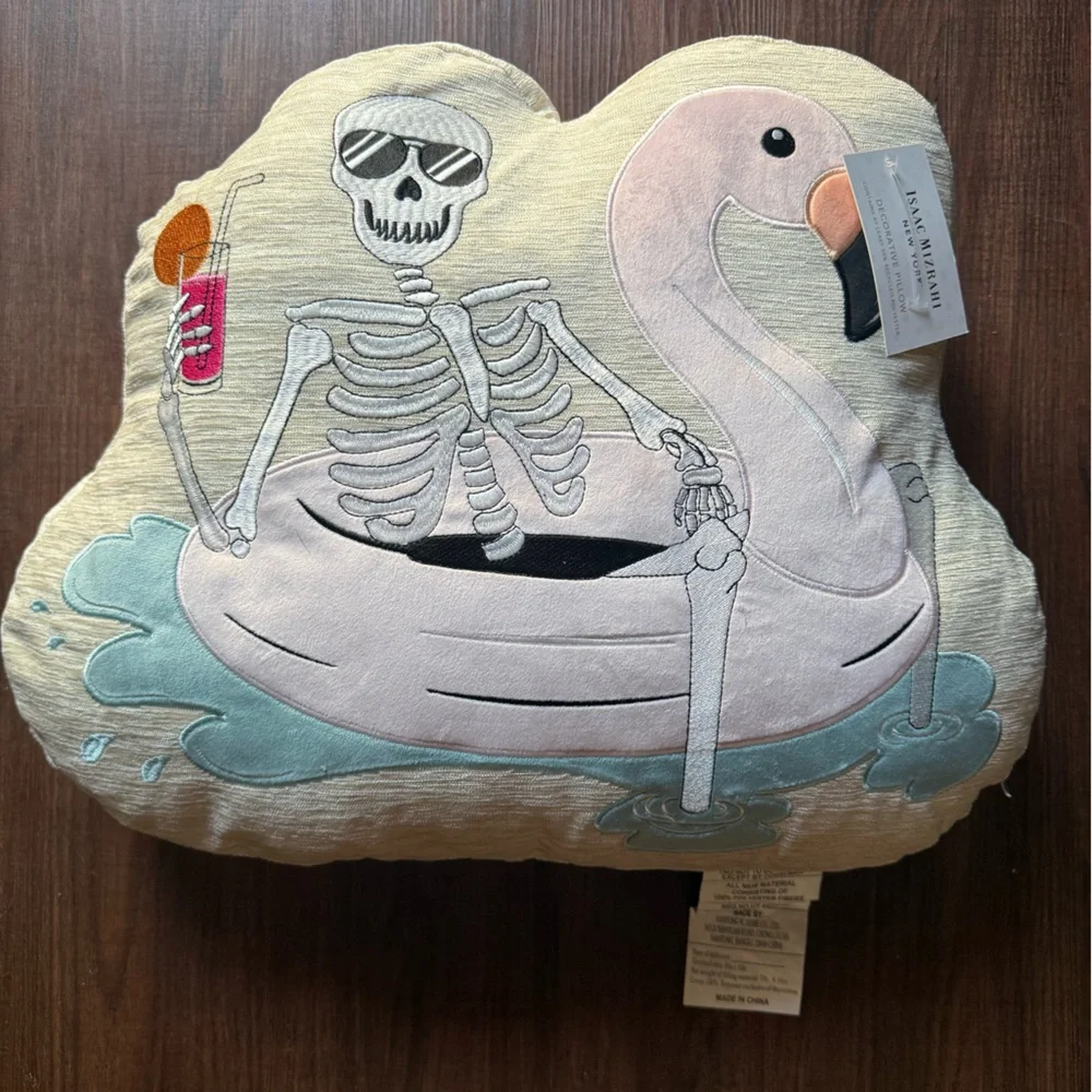 Skeleton Summerween Pillow